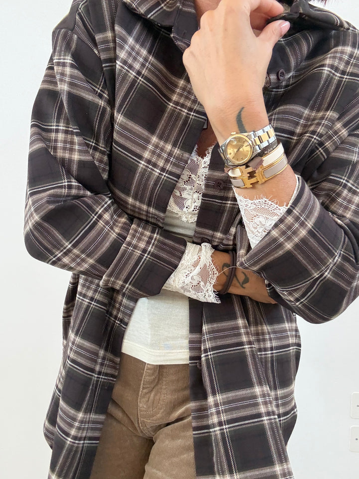 CAMICIA MIRTA CHECK MORO/BEIGE