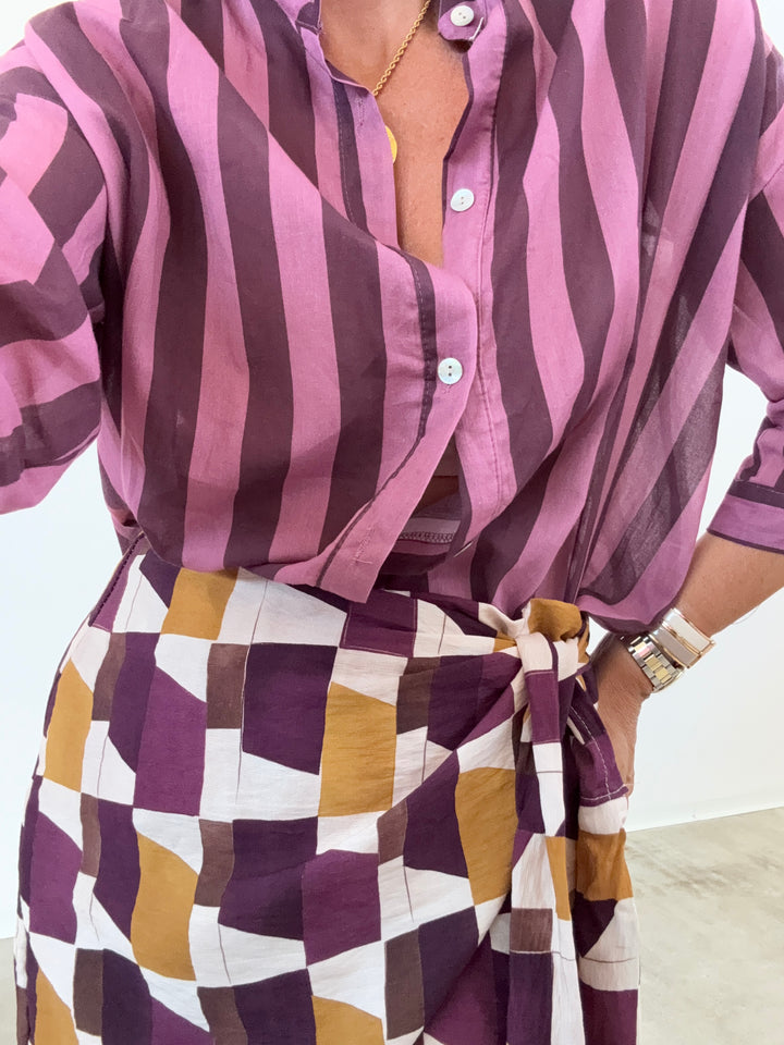 CAMICIA HELEN MALVA MELANZANA