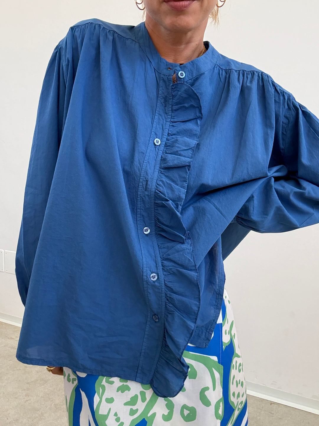 CAMICIA MUSSOLA BLUETTE ROUCHES