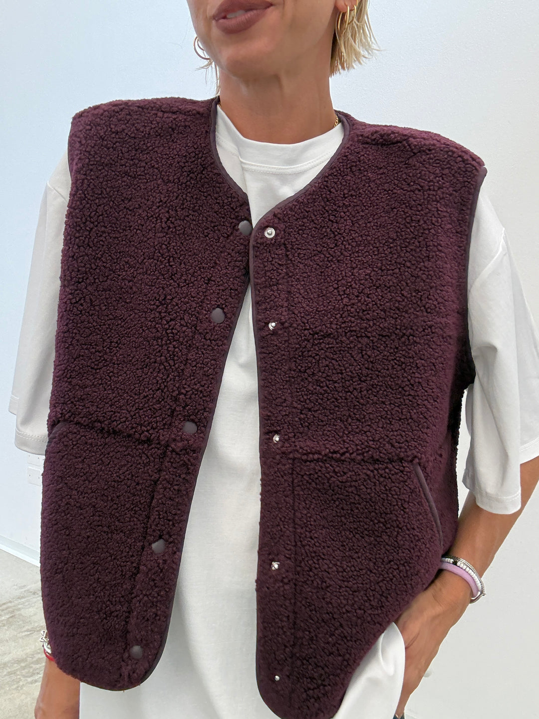 GILET TEDDY BORGOGNA