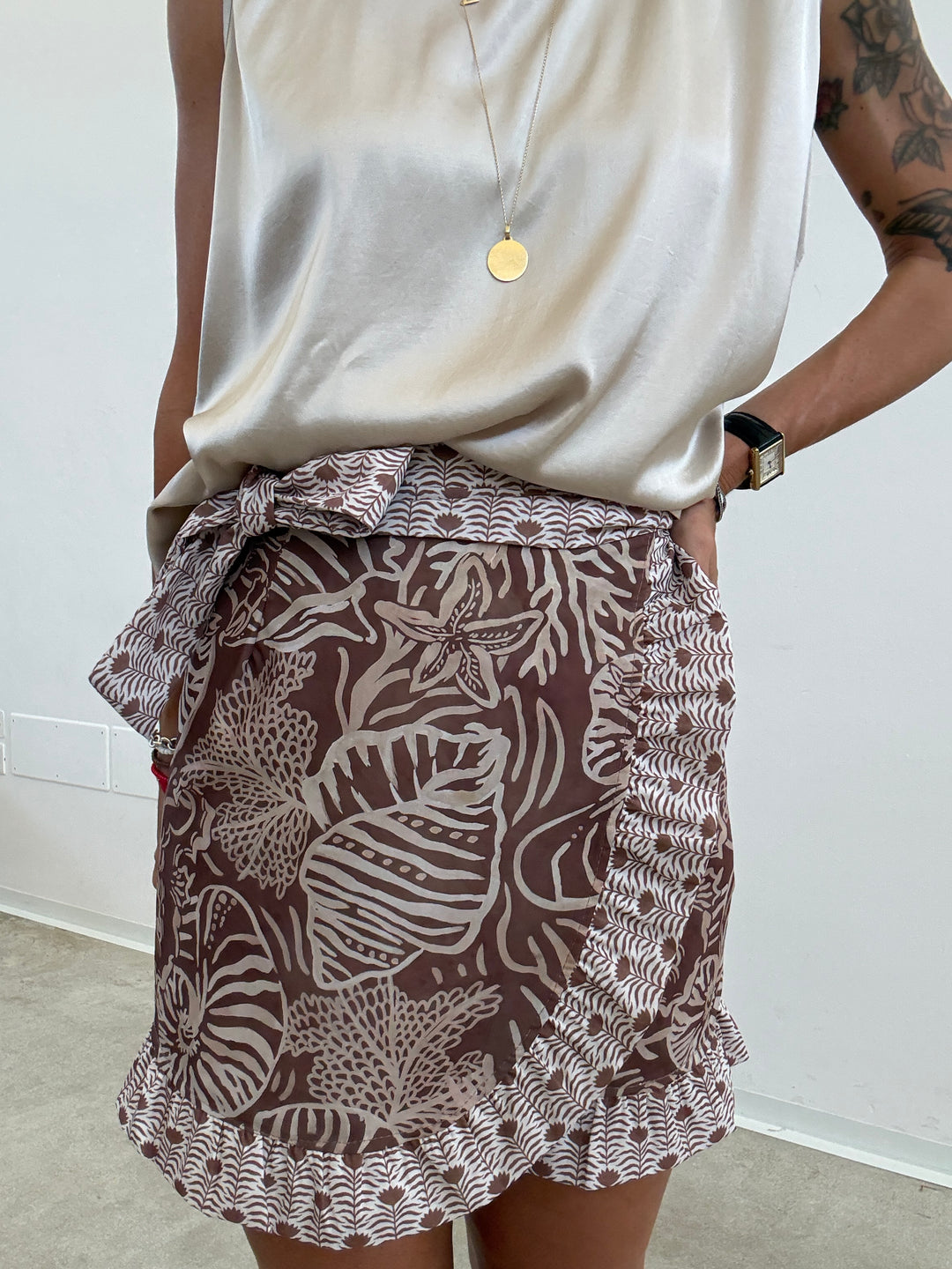 MINIGONNA PAREO CONCHIGLIE BEIGE