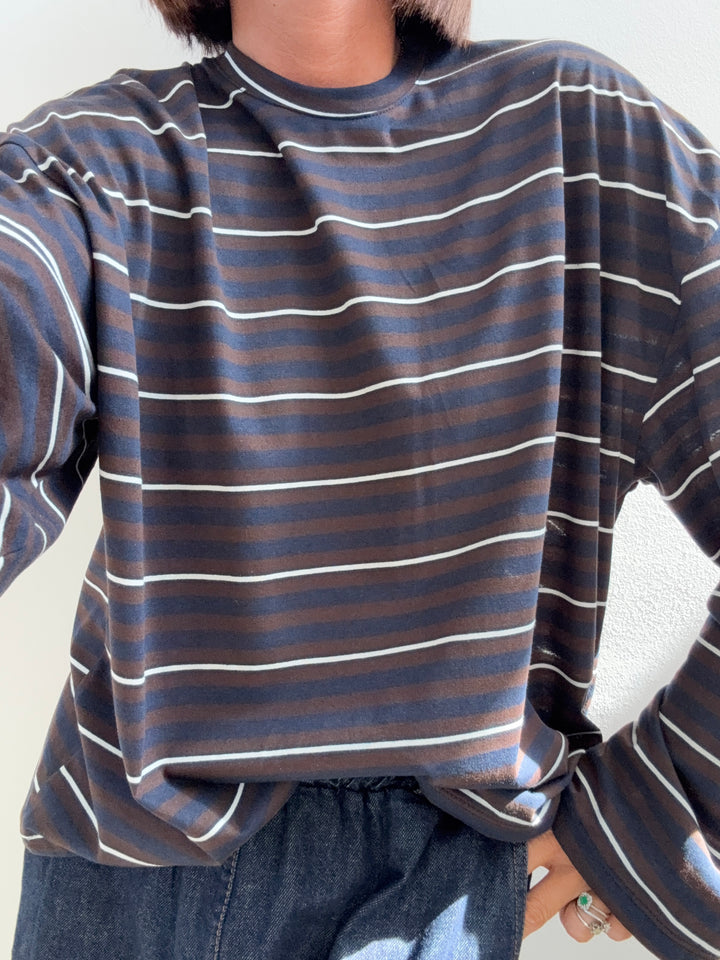 TSHIRT MARINA RIGA BLU/CIOCCO