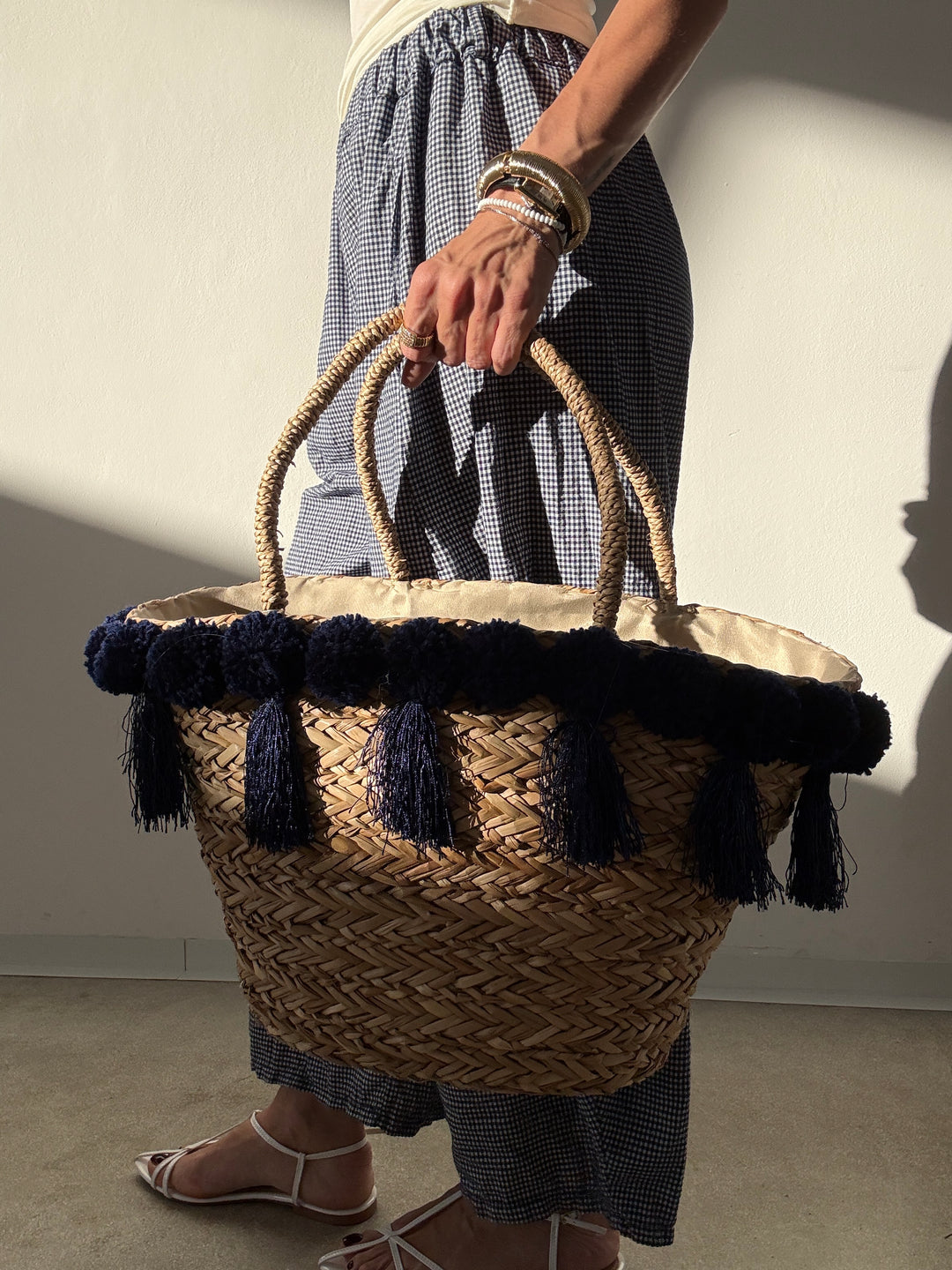 BORSA POSITANO PAGLIA BLU
