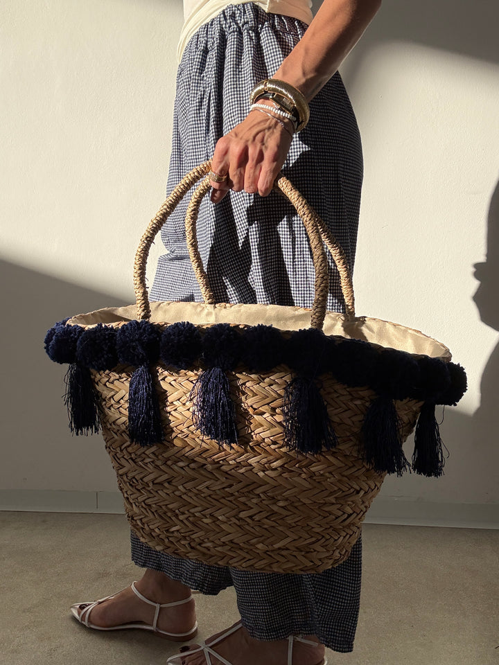 BORSA POSITANO PAGLIA BLU