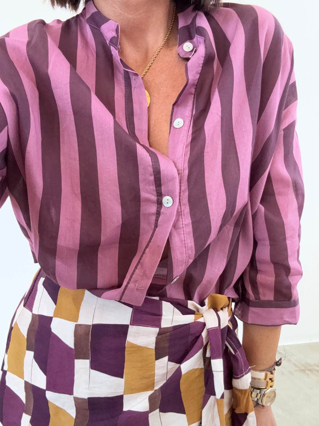CAMICIA HELEN MALVA MELANZANA