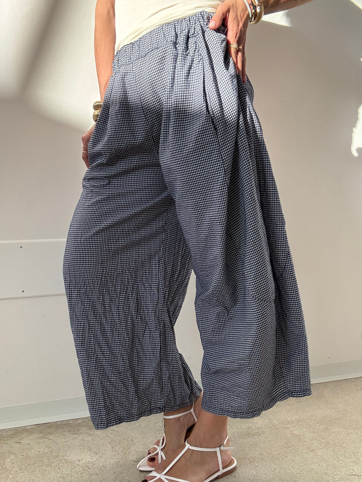 PANTALONE MARIANNA VICHY BLU