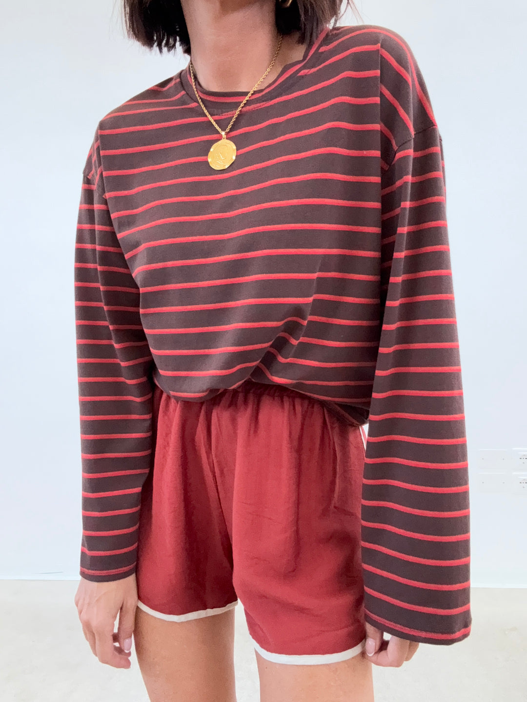 TSHIRT GILDA RIGA CIOCCO/ROSSO