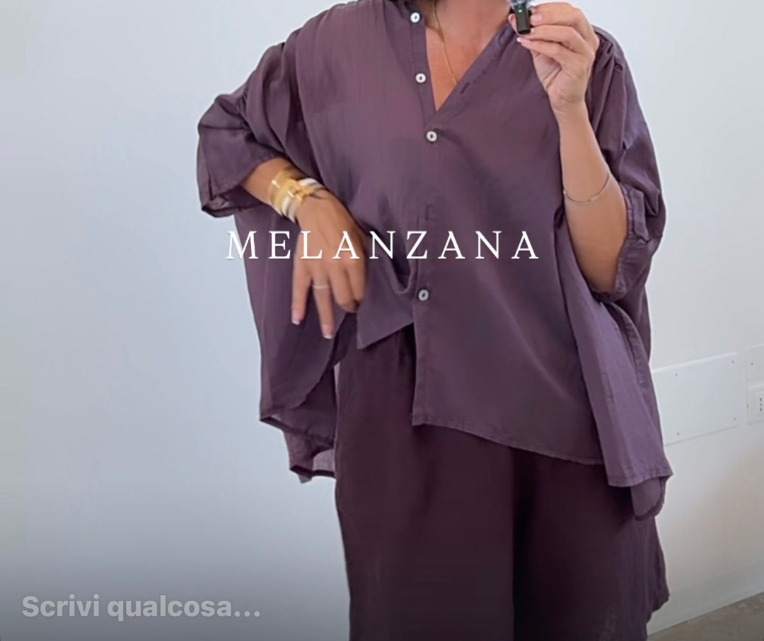 CAMICIA SCATOLA ORGANZA MELANZANA