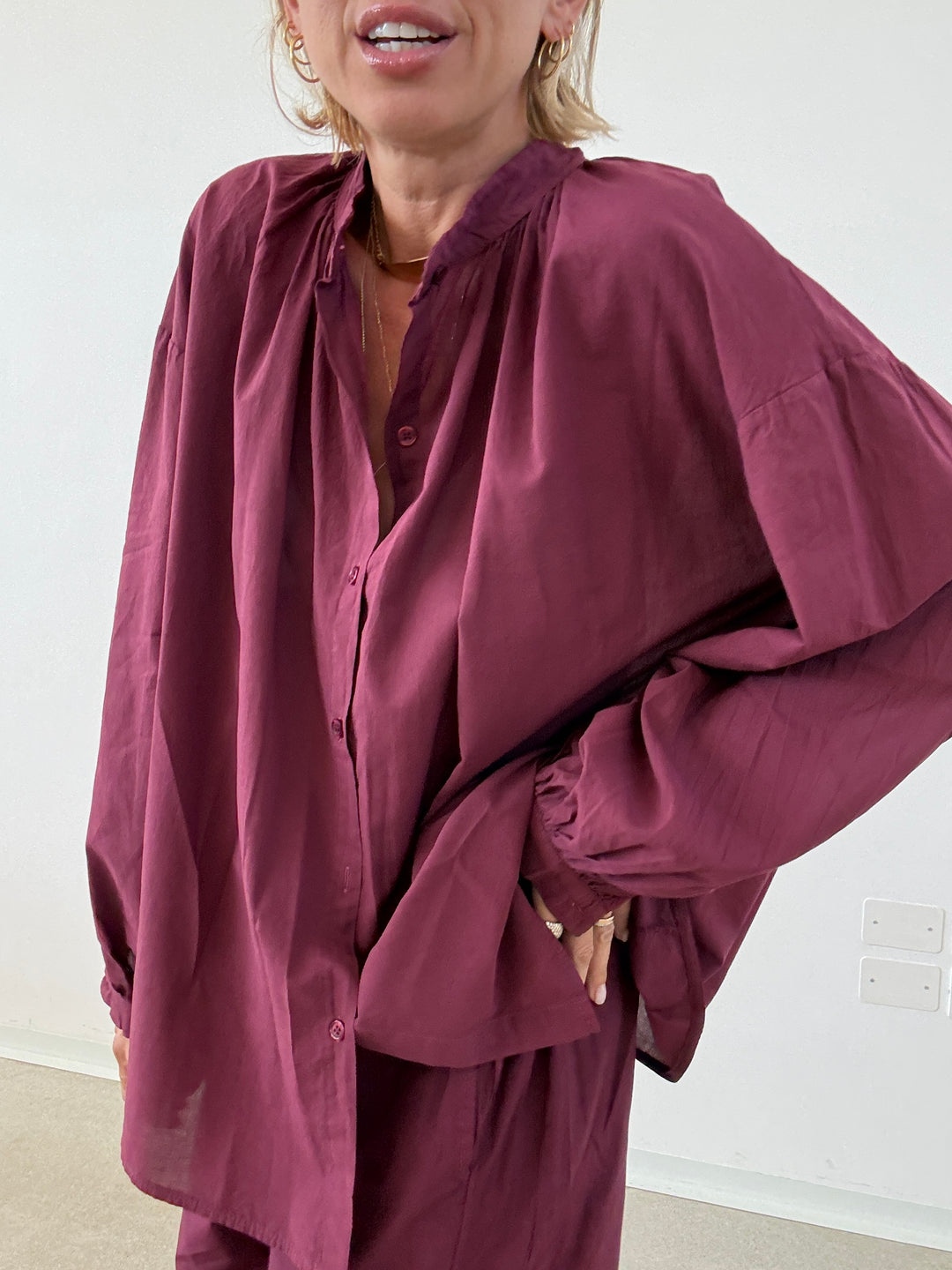 CAMICIA MUSSOLA VINO