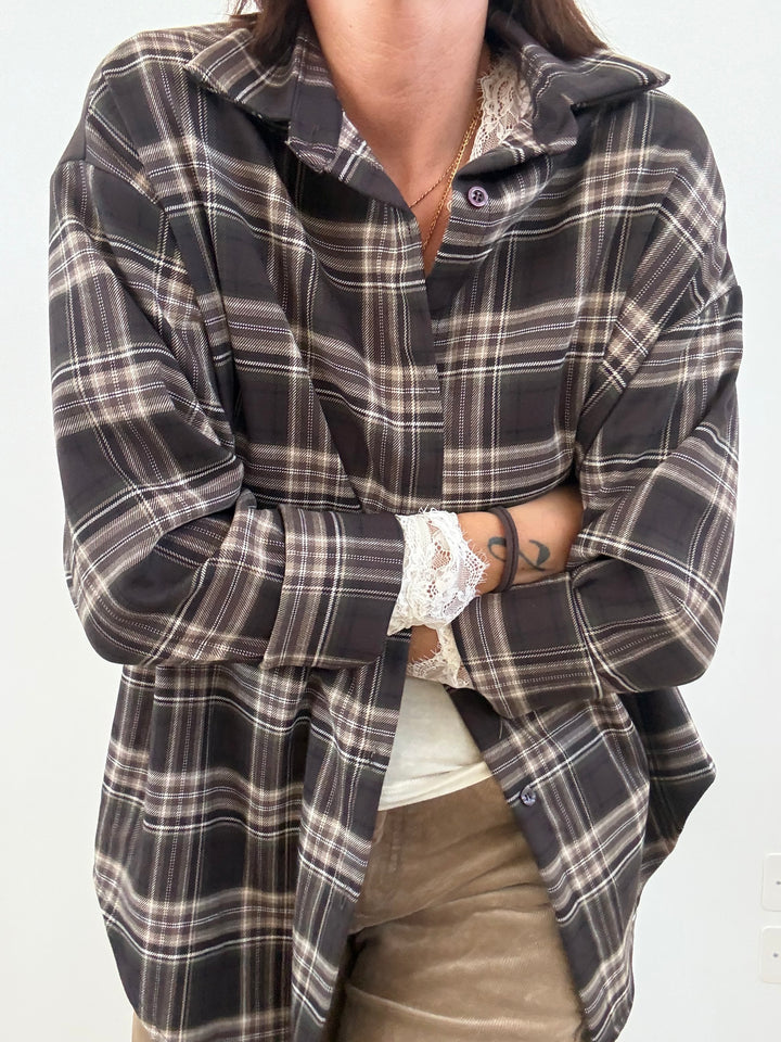 CAMICIA MIRTA CHECK MORO/BEIGE
