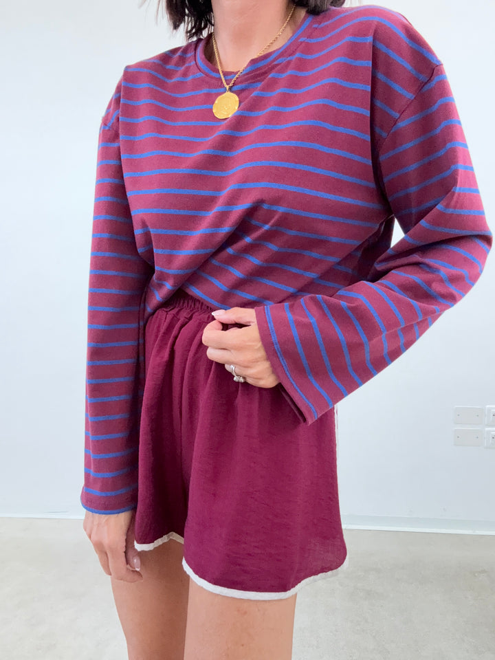 TSHIRT GILDA RIGA VINO/BLU