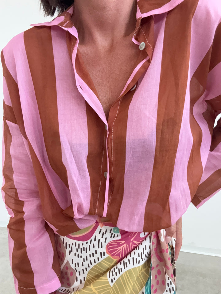 CAMICIA COLLETTO RIGA ROSA/RUST