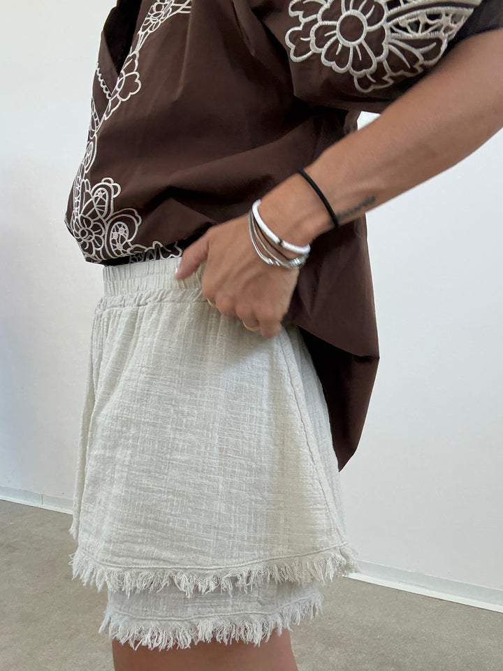 SHORTS GARZA AVORIO