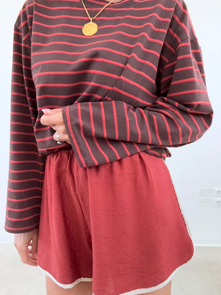 TSHIRT GILDA RIGA CIOCCO/ROSSO