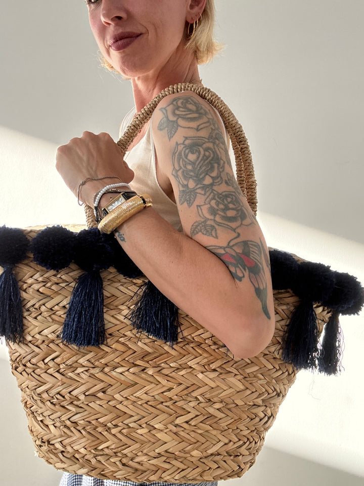 BORSA POSITANO PAGLIA BLU