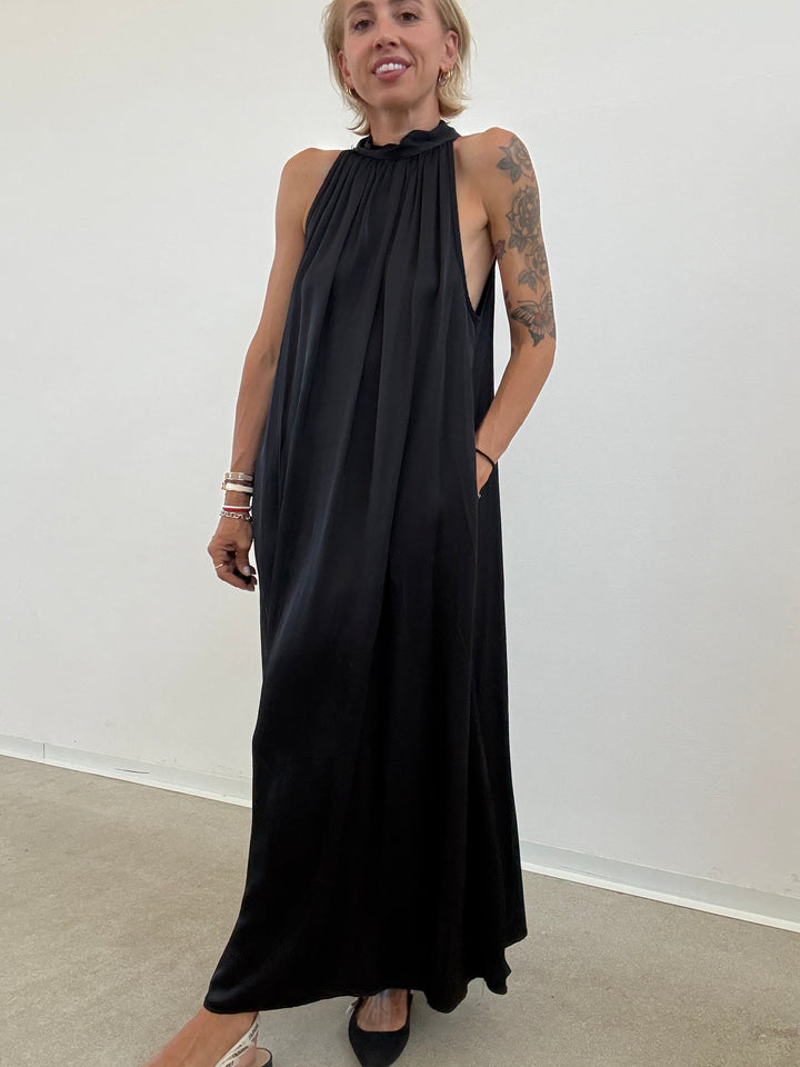 ABITO GINNY SATIN NERO