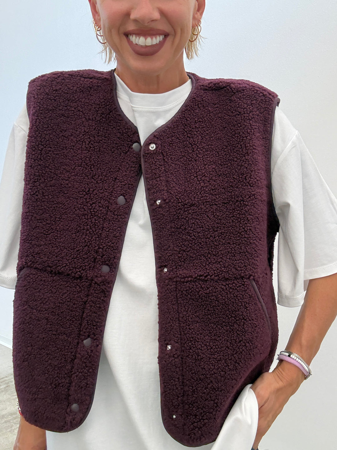 GILET TEDDY BORGOGNA