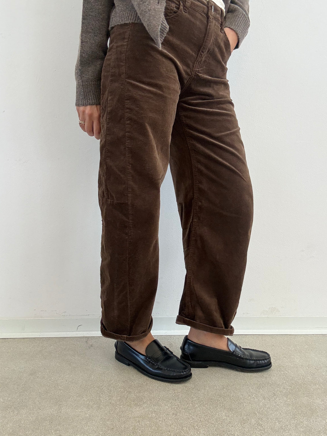 DENIM ANITA BARREL VELLUTO MILLERIGHE CACAO
