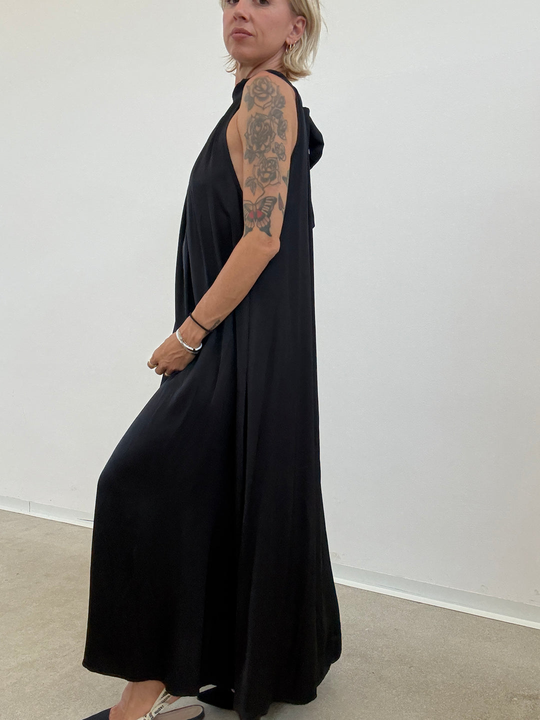 ABITO GINNY SATIN NERO