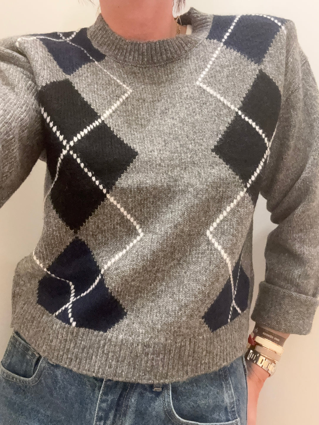 PULL ARIANNA ROMBI DARK GREY