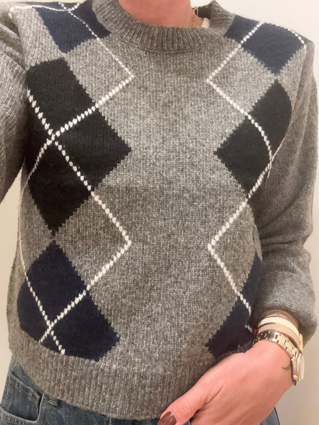 PULL ARIANNA ROMBI DARK GREY