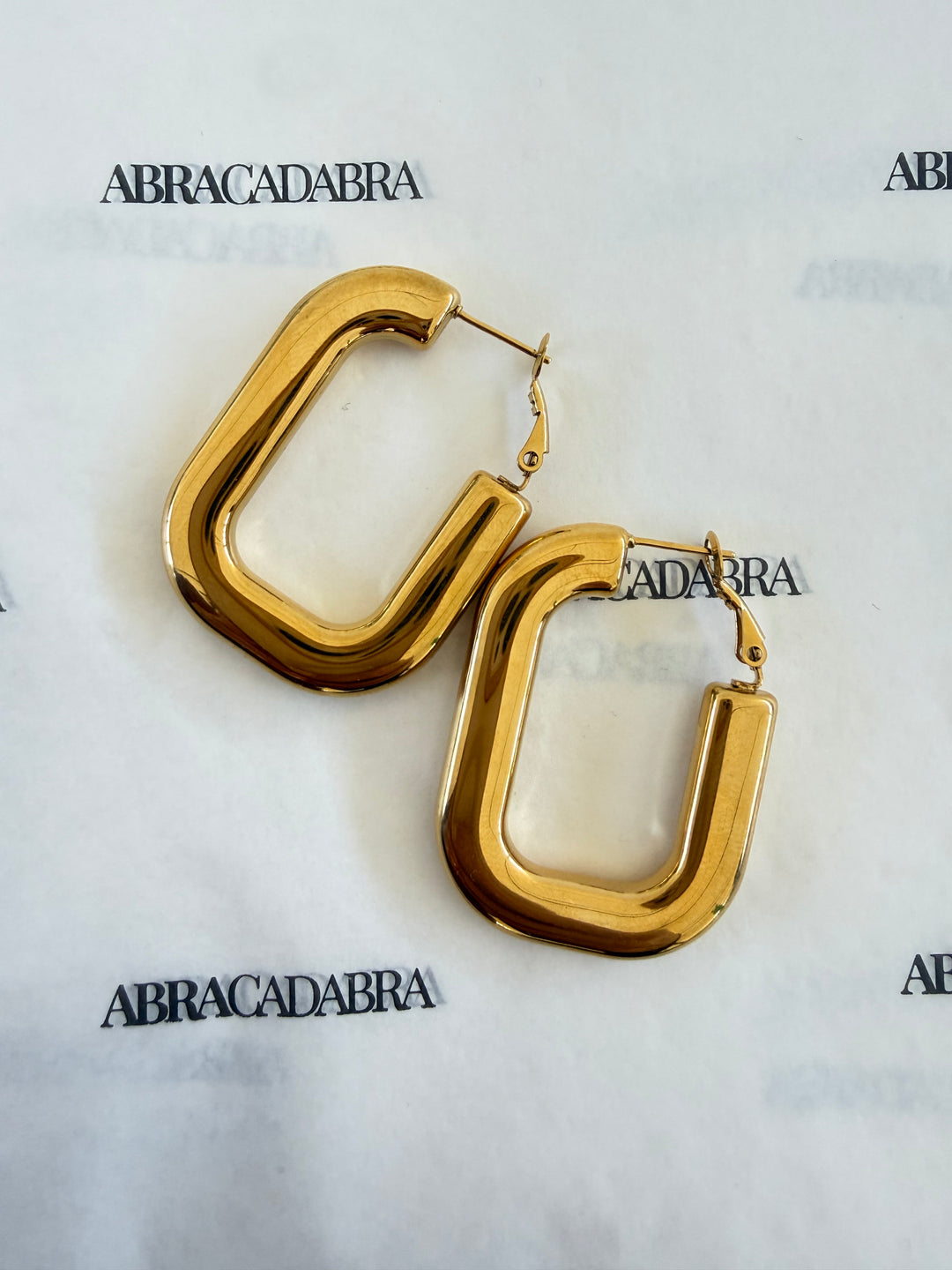 ORECCHINI RETTANGOLO APERTO ORO