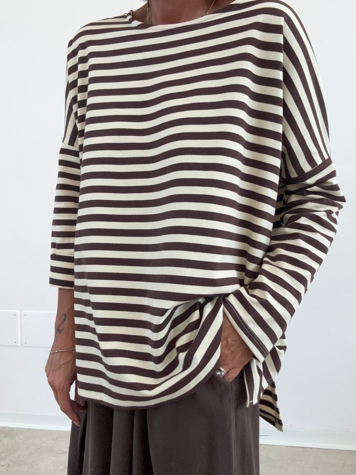 TSHIRT RIGA OVER CIOCCO/PANNA