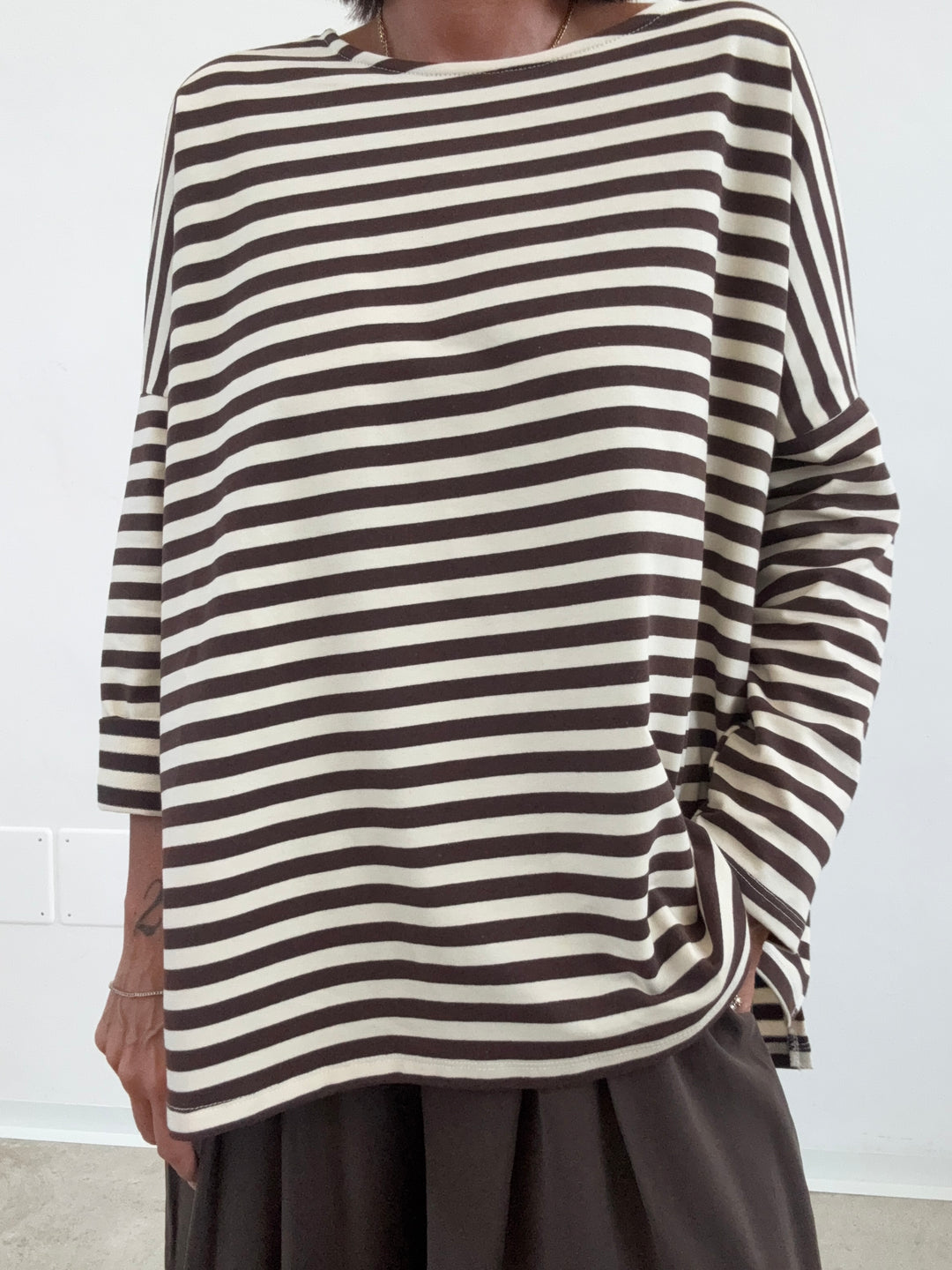 TSHIRT RIGA OVER CIOCCO/PANNA
