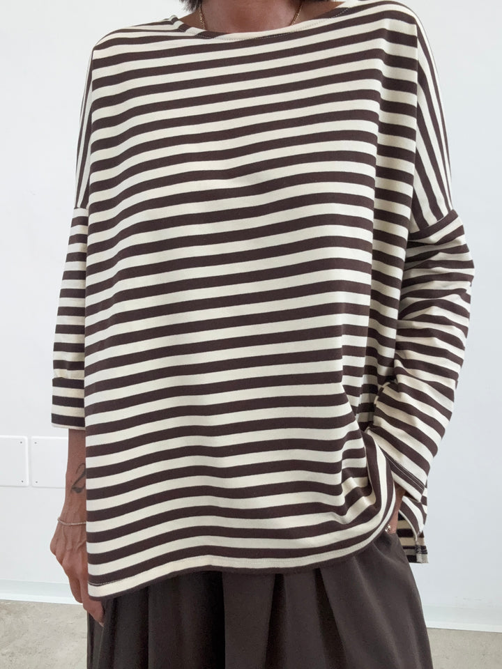 TSHIRT RIGA OVER CIOCCO/PANNA