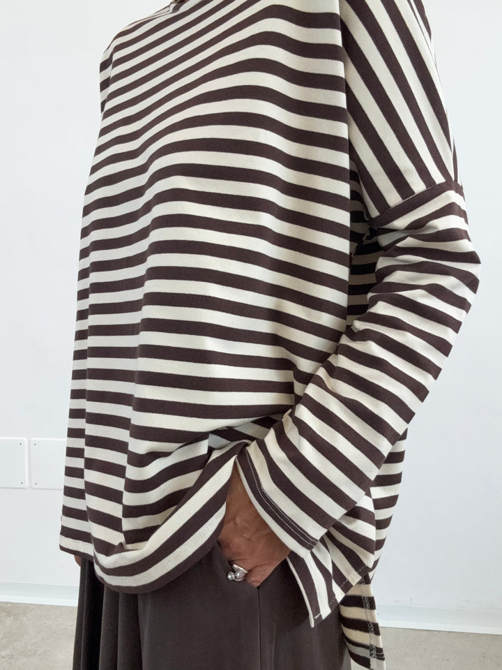 TSHIRT RIGA OVER CIOCCO/PANNA