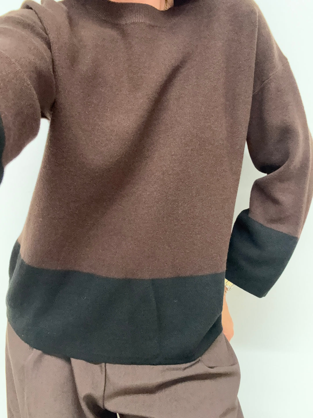PULL BICOLORE CIOCCO/NERO