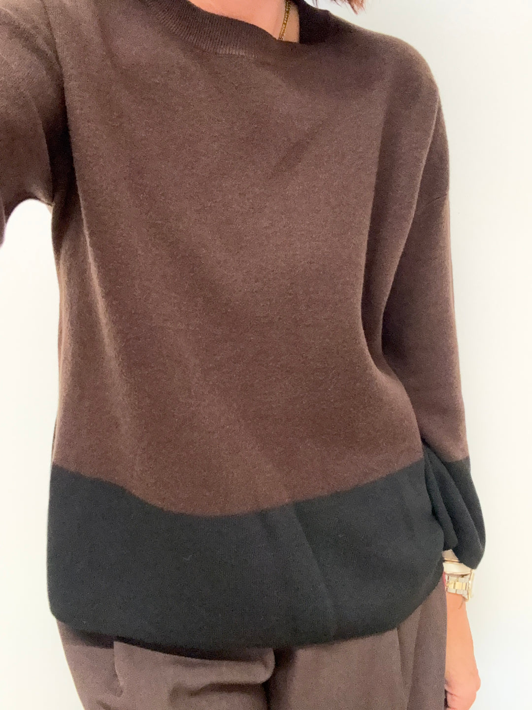PULL BICOLORE CIOCCO/NERO