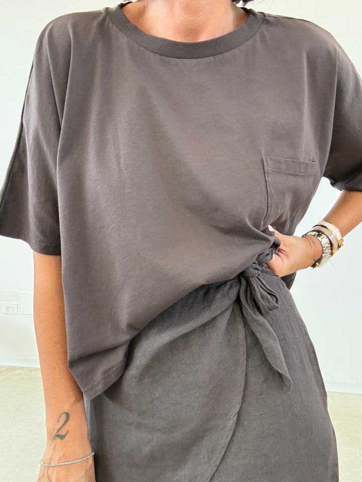TSHIRT SCATOLA COTTON MORO