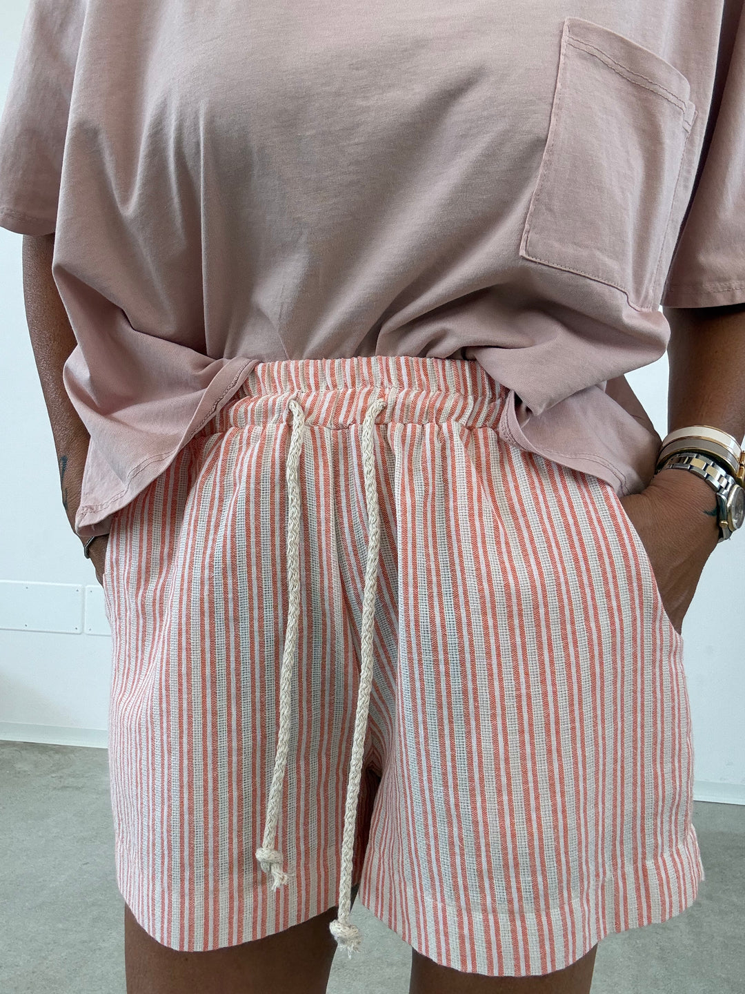 SHORTS RIGA ARANCIO AVORIO