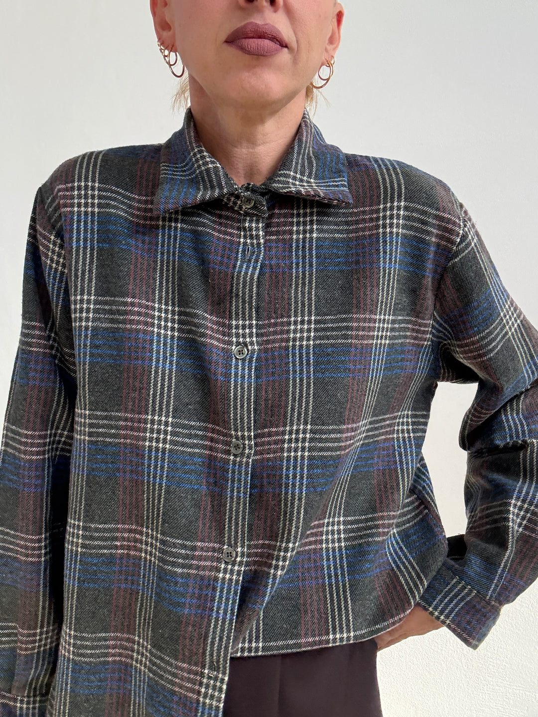 CAMICIA FLANELLA CHECK ANTRACITE/BLUETTE