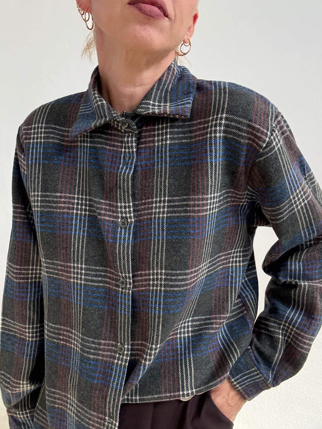 CAMICIA FLANELLA CHECK ANTRACITE/BLUETTE