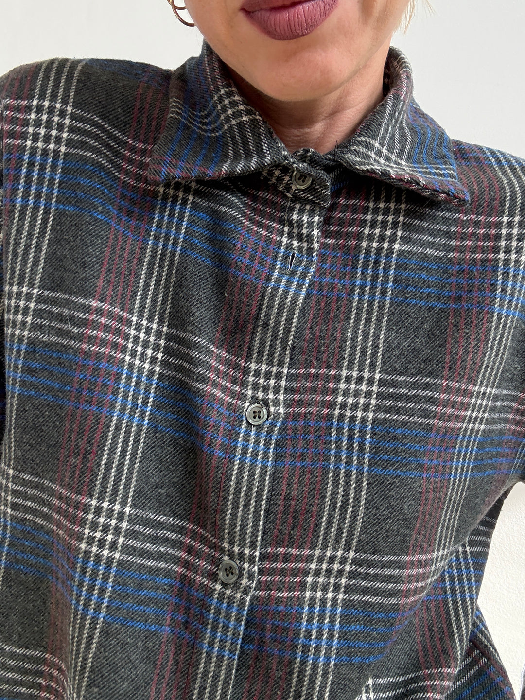 CAMICIA FLANELLA CHECK ANTRACITE/BLUETTE