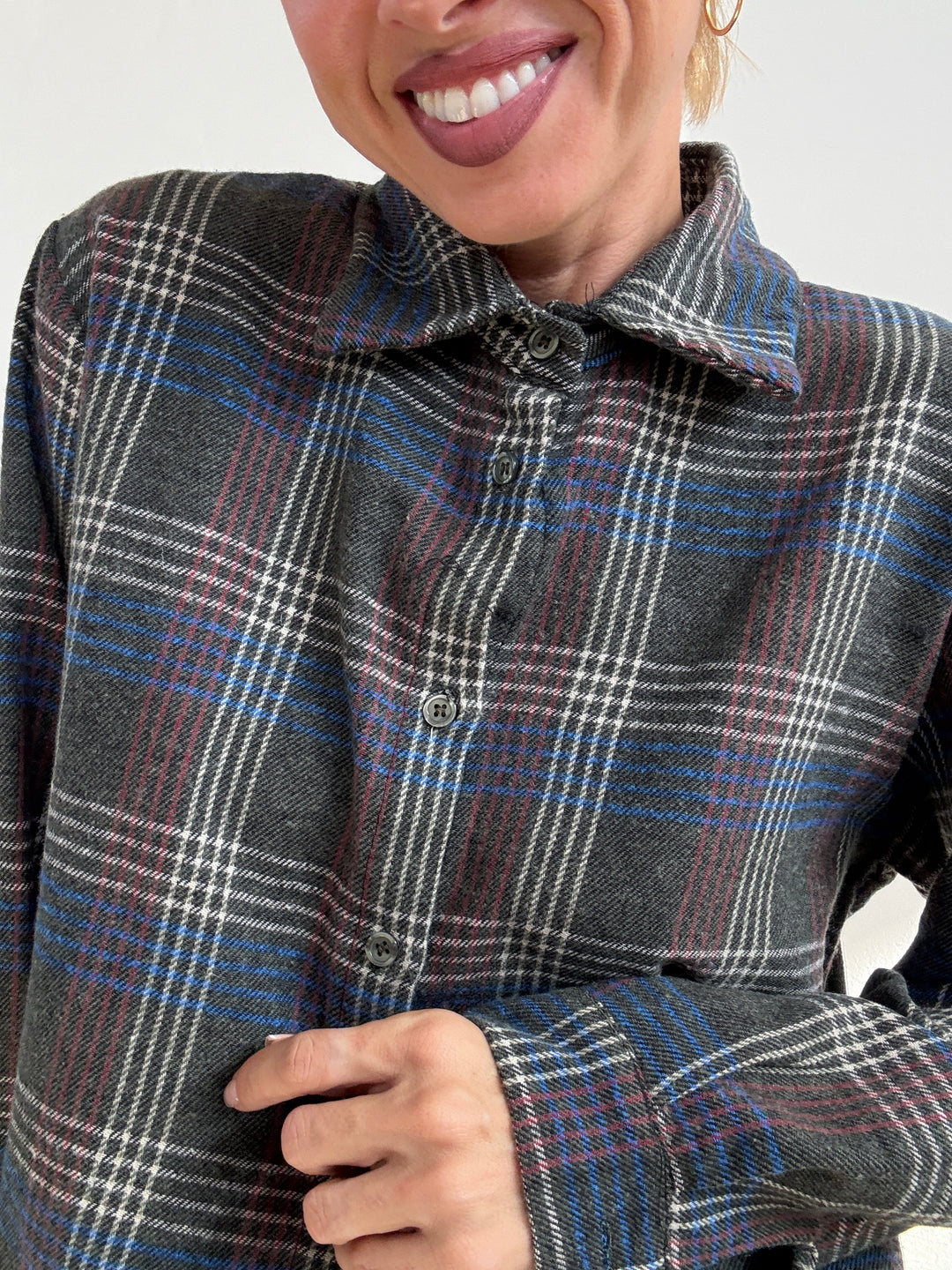 CAMICIA FLANELLA CHECK ANTRACITE/BLUETTE