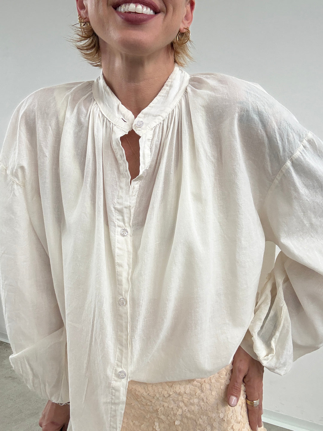CAMICIA MUSSOLA LATTE