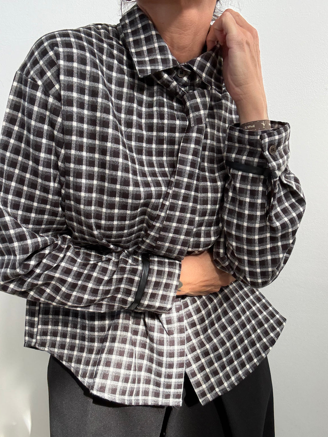 CAMICIA CRAVATTINO BIANCO/NERO