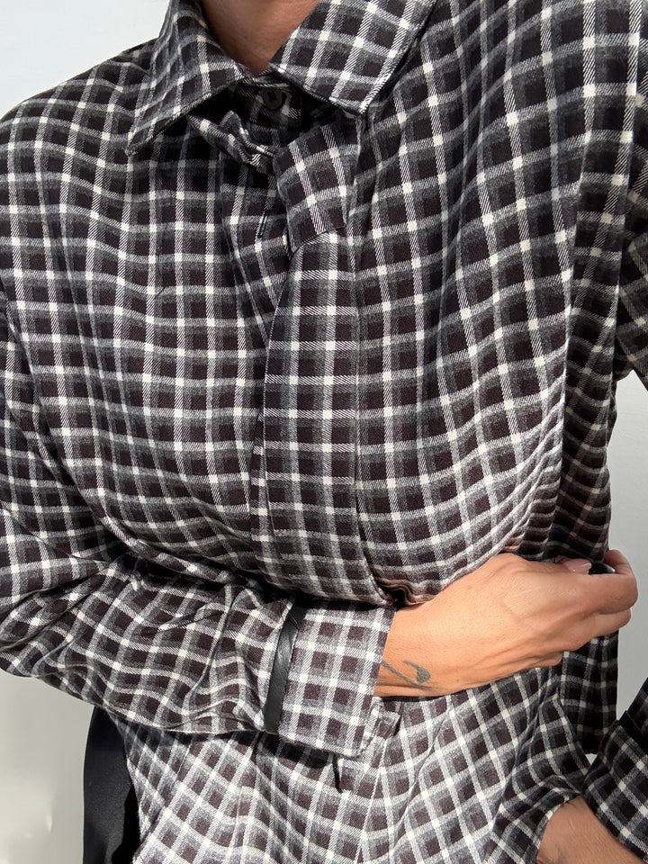 CAMICIA CRAVATTINO BIANCO/NERO