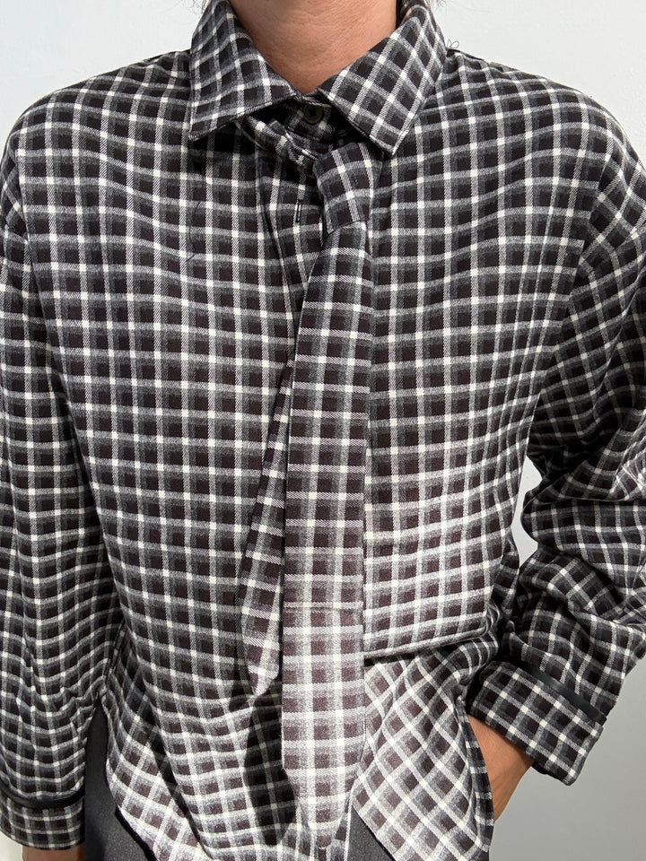 CAMICIA CRAVATTINO BIANCO/NERO