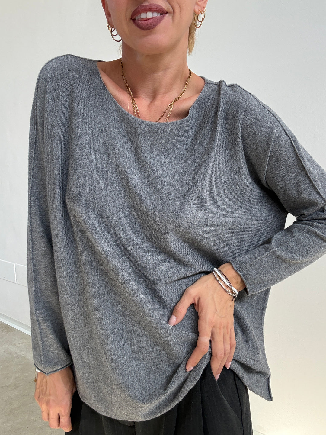 PULL SILVIA SCATOLA GRIGIO
