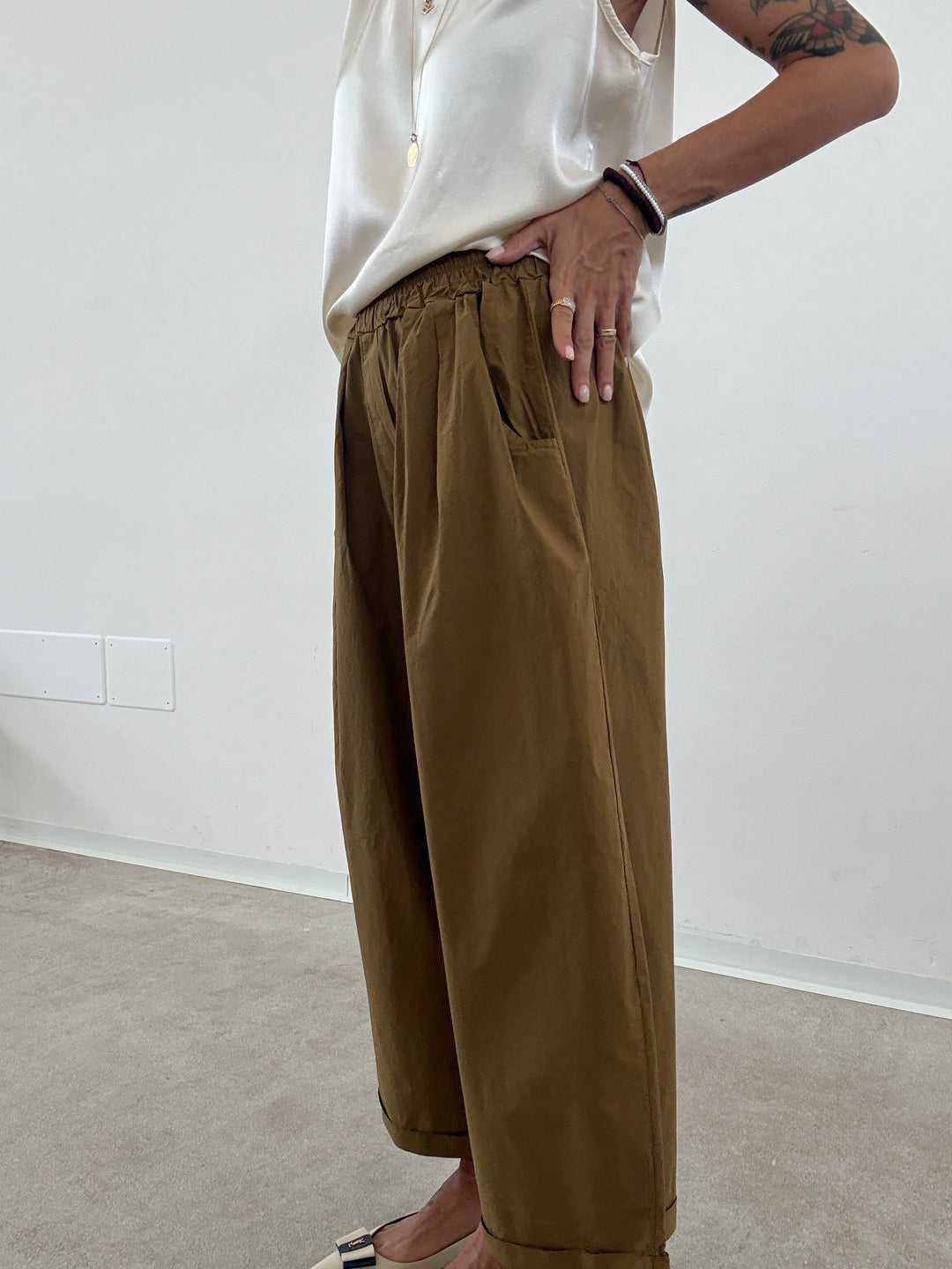 PANTALONE OLIMPIA COTONE MASTICE