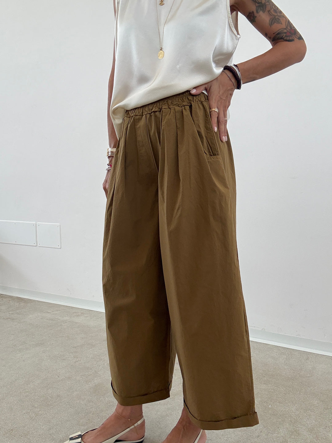 PANTALONE OLIMPIA COTONE MASTICE