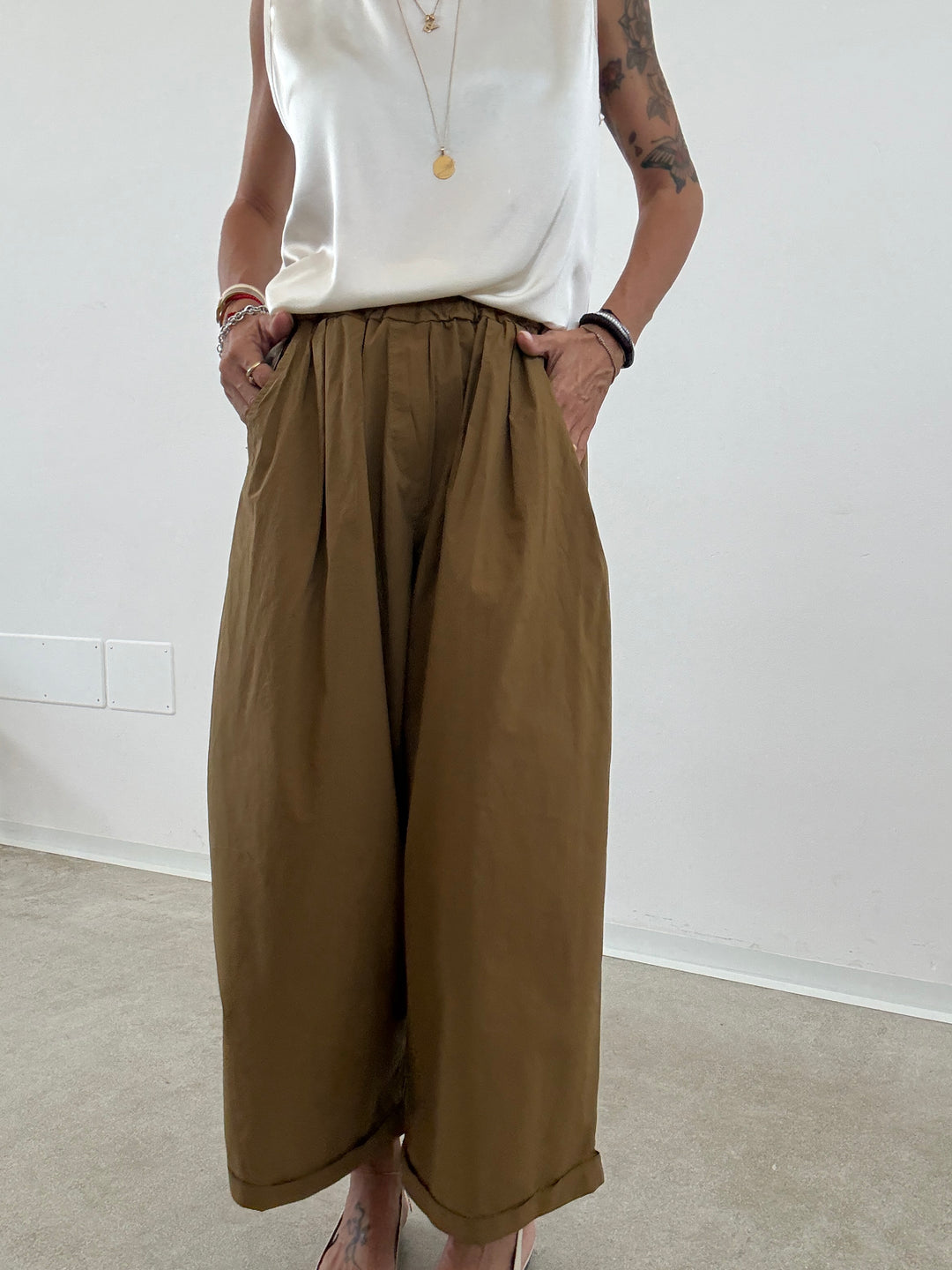 PANTALONE OLIMPIA COTONE MASTICE