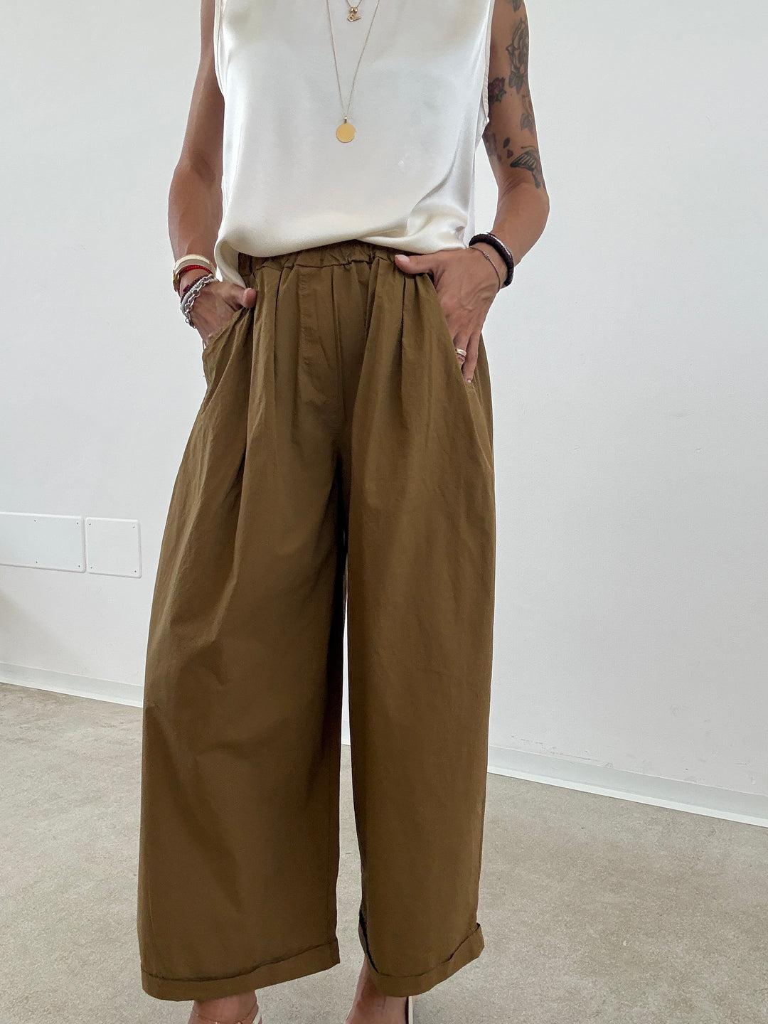 PANTALONE OLIMPIA COTONE MASTICE