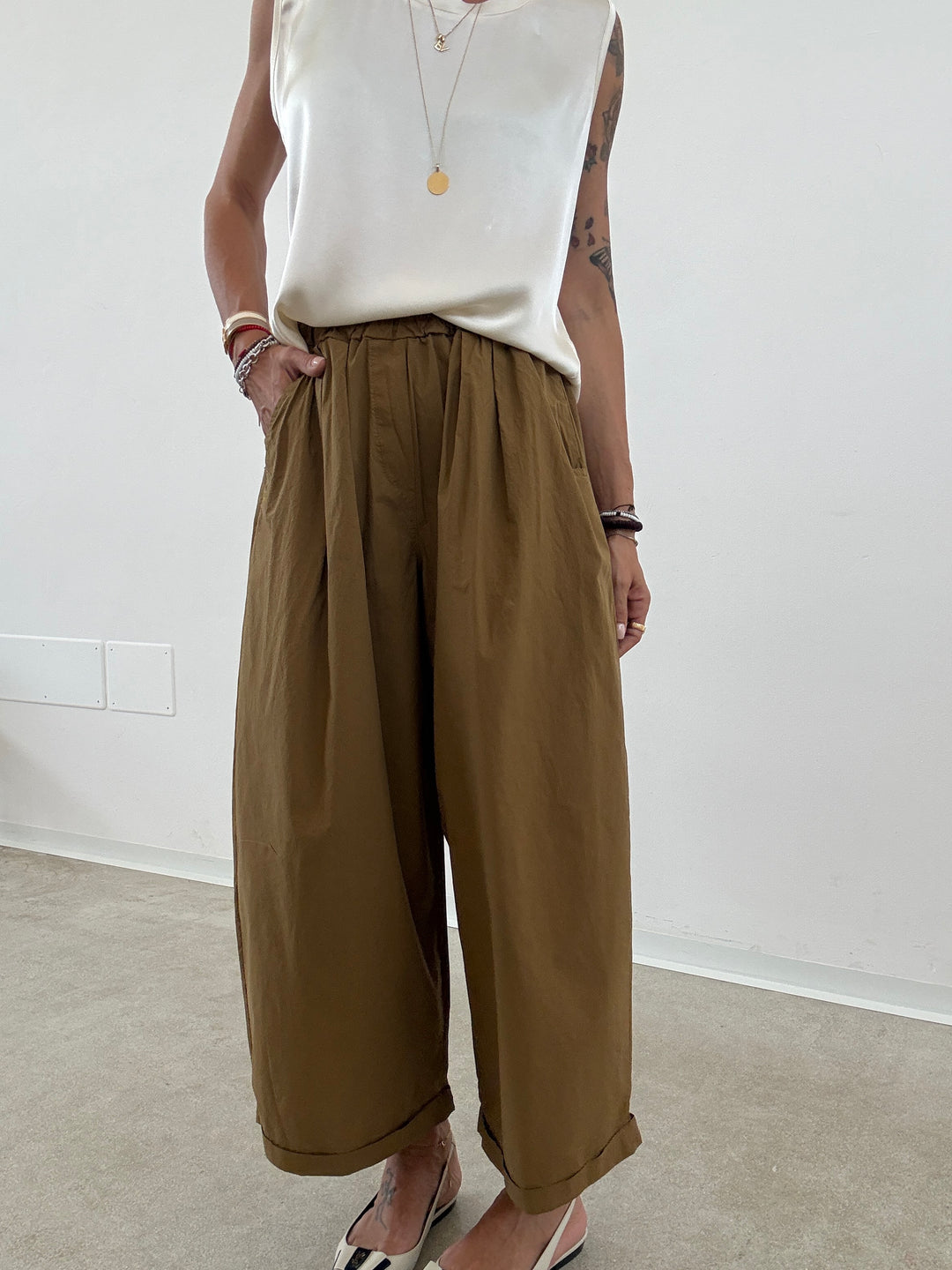 PANTALONE OLIMPIA COTONE MASTICE