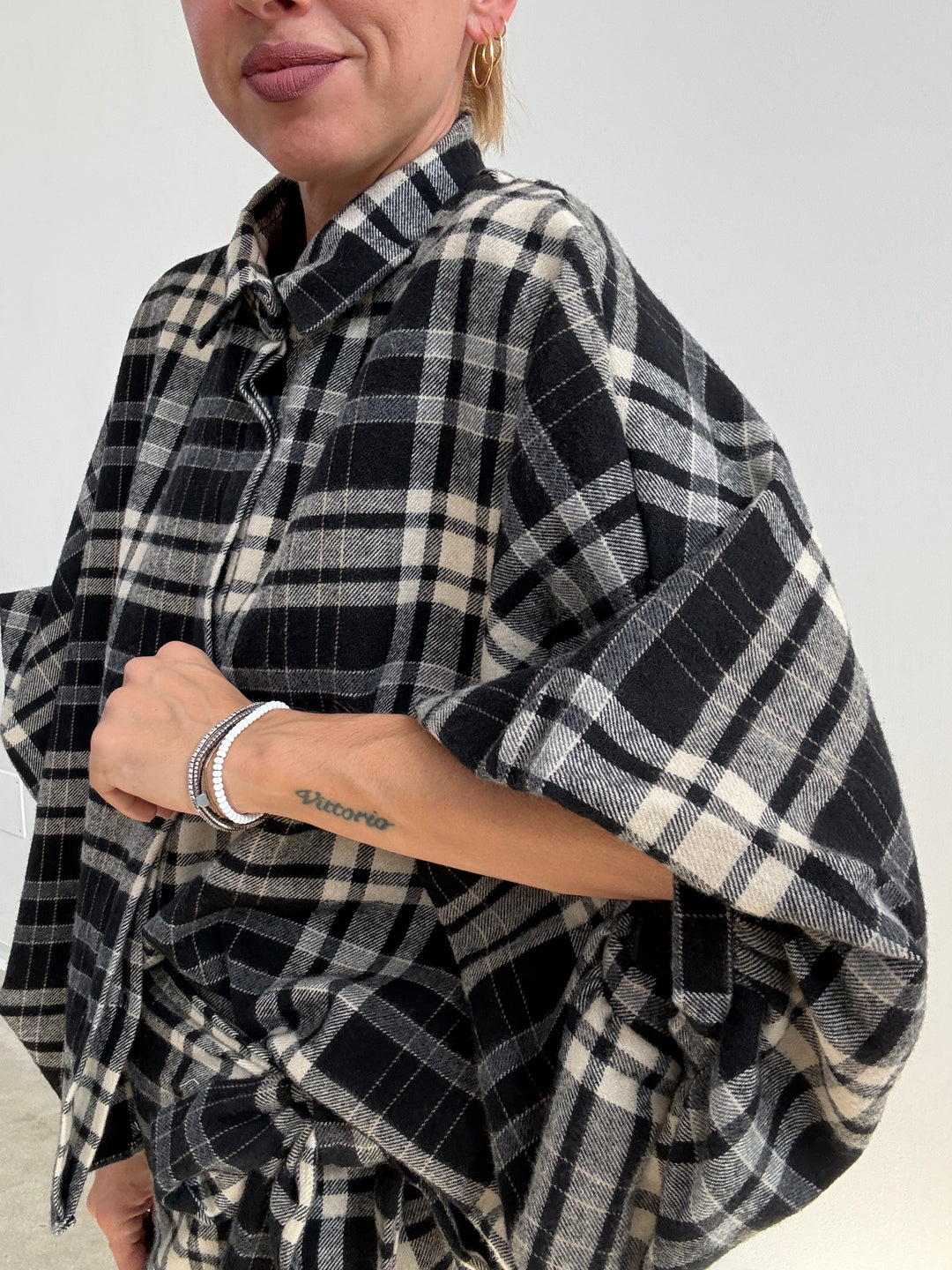 CAMICIA JENNIFER CHECK BIANCO/NERO