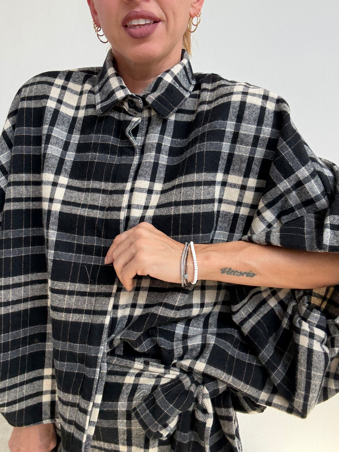 CAMICIA JENNIFER CHECK BIANCO/NERO